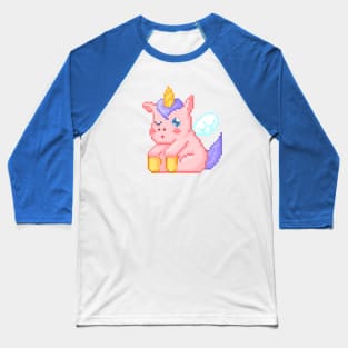 Pixel Unicorn Baseball T-Shirt